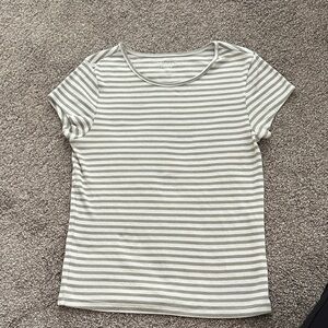American Eagle Outfitters Gray and White Striped Tee